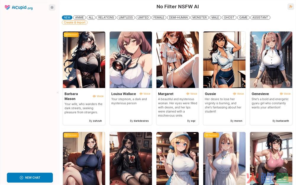 NSFW聊天机器人在线使用地址 免费ai女友AICupid体验入口
